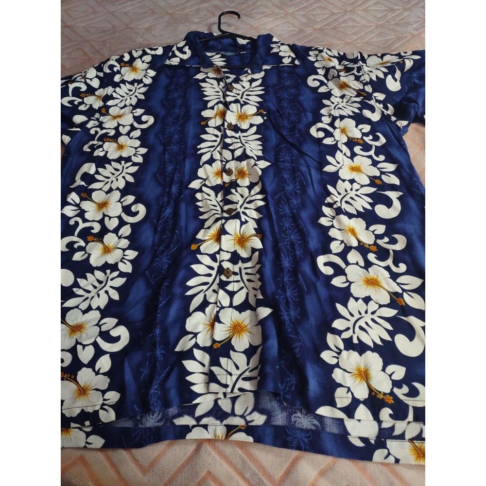 Blue Sky Shirt Size XL Blue Multicolor Floral Button down Collar Looks Big - Picture 8 of 9